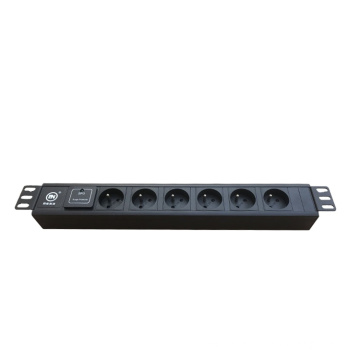 8 way power distribution unit PDU France Germany socket rack mount PDU 220V 16A Euro socket for server cabinets